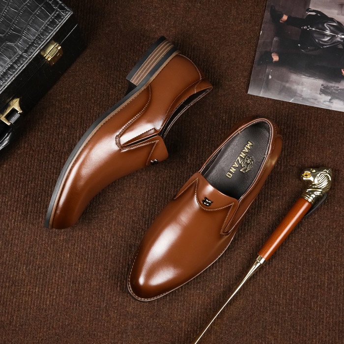 Giày nam đẹp da thật Manzano kiểu dáng trơn thanh lịch dành cho quý ông M66638