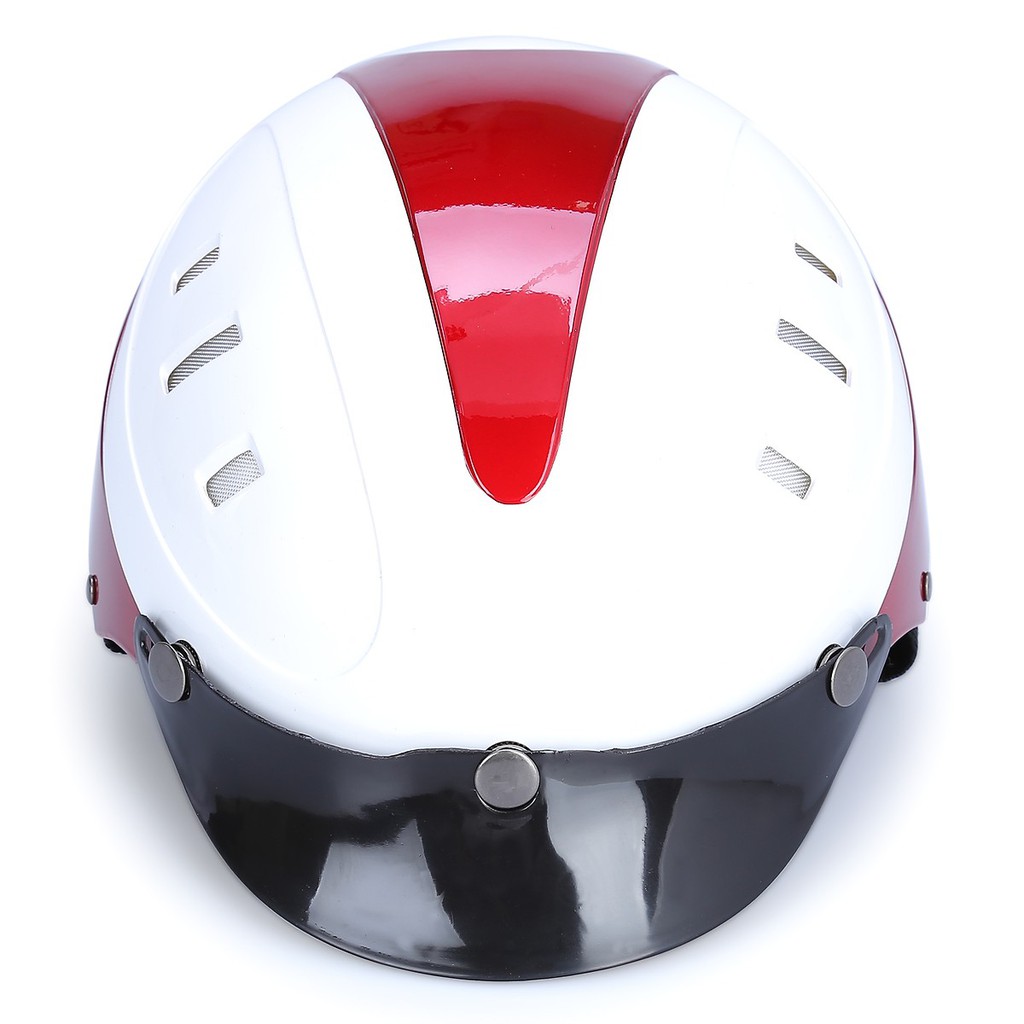 Mũ Bảo Hiểm Nửa Đầu | Protec - Rosa Phối Màu ( Trắng Đỏ )