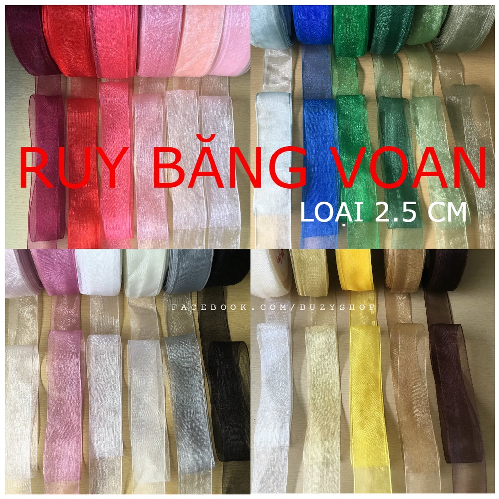 Ruy băng voan bản 2.5cm -