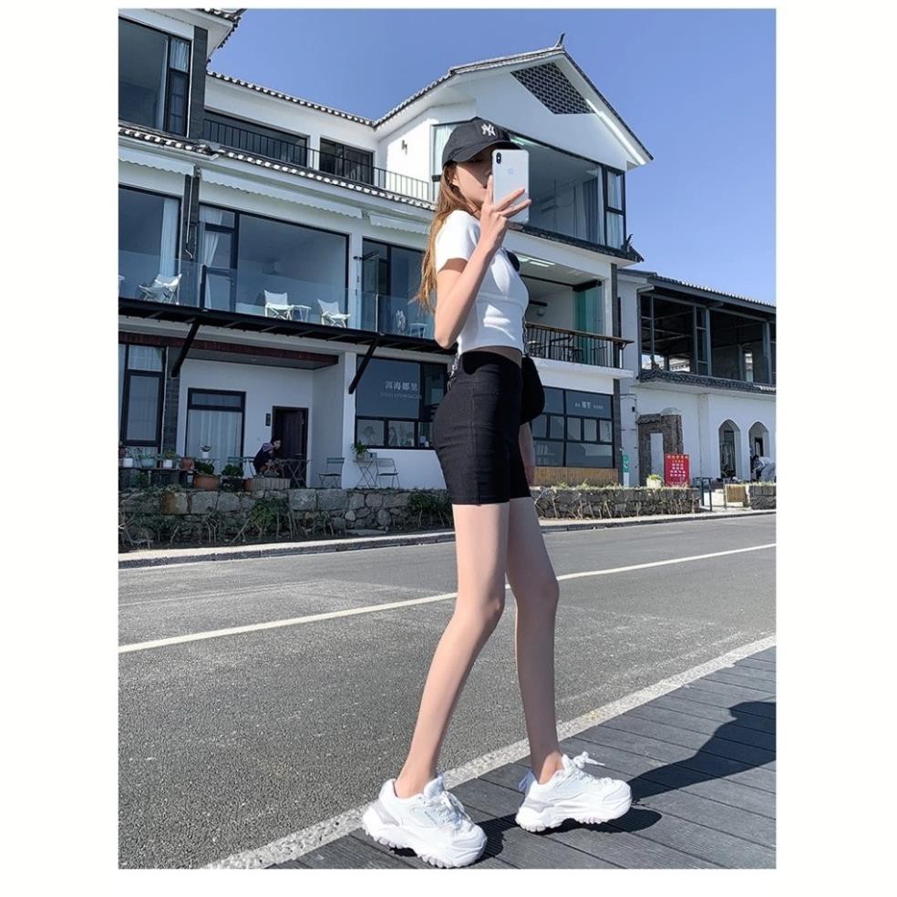 Quần short Real Fashion nữ, quần đùi vải Polyester cạp cao 7cm mặc cực mát có bigsize