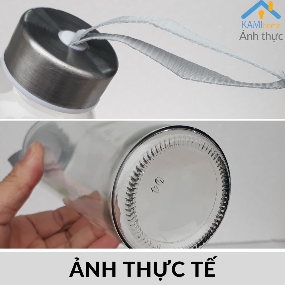 Lọ hũ thủy tinh đựng bảo quản đồ khô và bình uống nước có nắp 450ml mã 22029