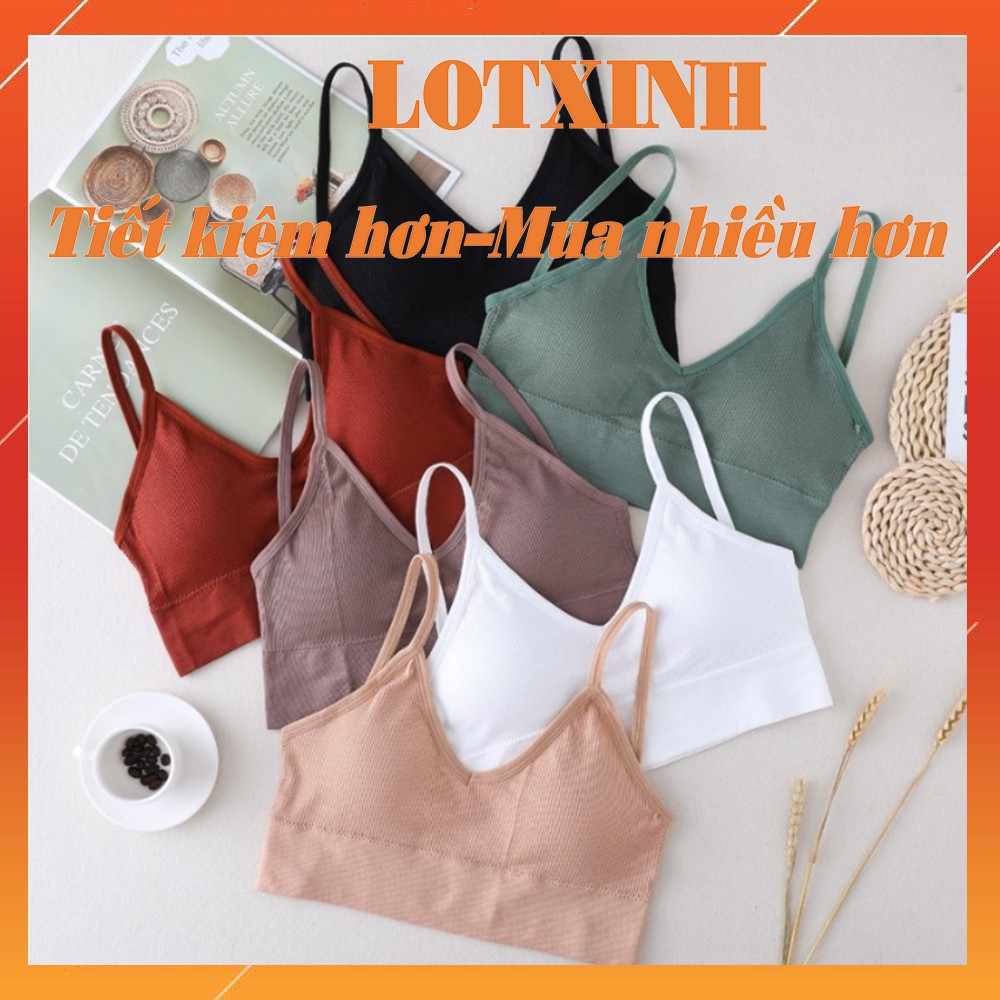 Áo lót 2 dây len tăm chữ U hở lưng sexy Bra nữ croptop không gọng đệm mỏng LOTXINH