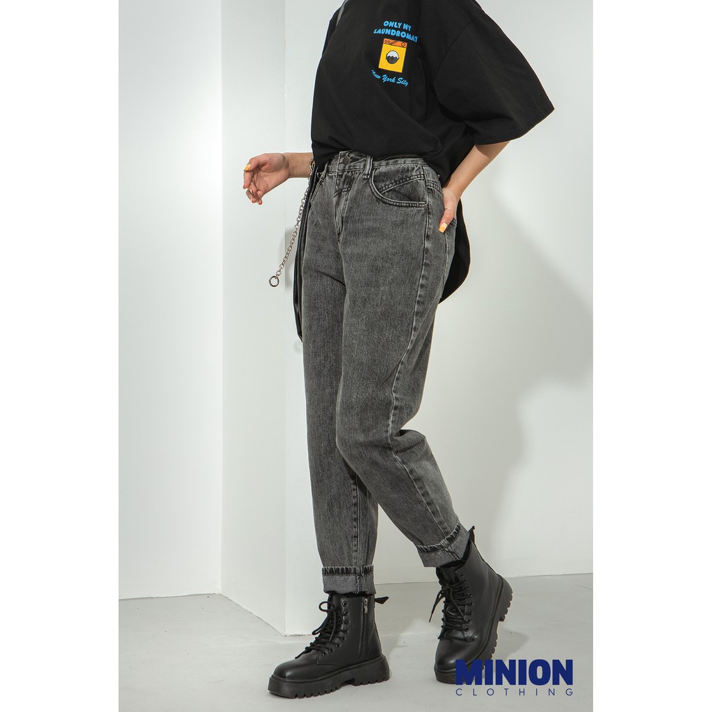 Giày boots cổ cao nữ Minion Clothing đế độn 4cm kéo khoá Ulzzang Streetwear chất da PU đi êm chân G2401 | BigBuy360 - bigbuy360.vn