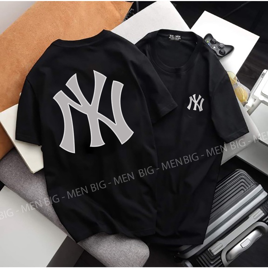 [bigsize] Áo thun cotton in N Y phản quang siêu đẹp bigsize nam 50-140kg