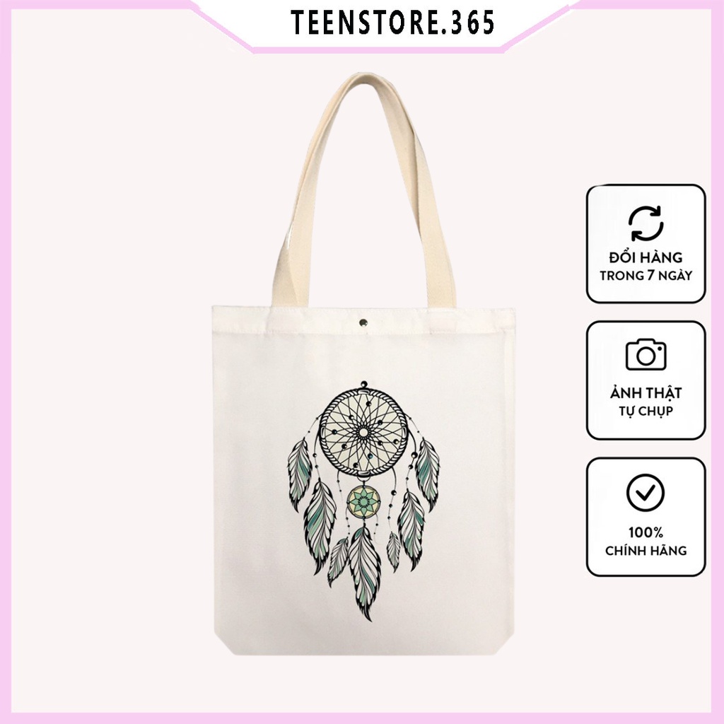 Túi tote in Dreamcatcher chất liệu vải kaki hàn kích thước 30*36 cm -Teenstore.365