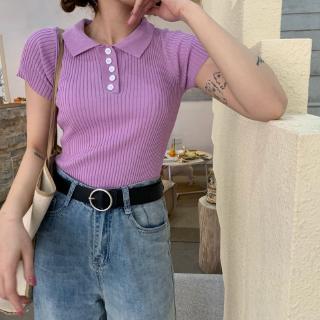Áo thun dệt kim cổ polo thời trang sành điệu