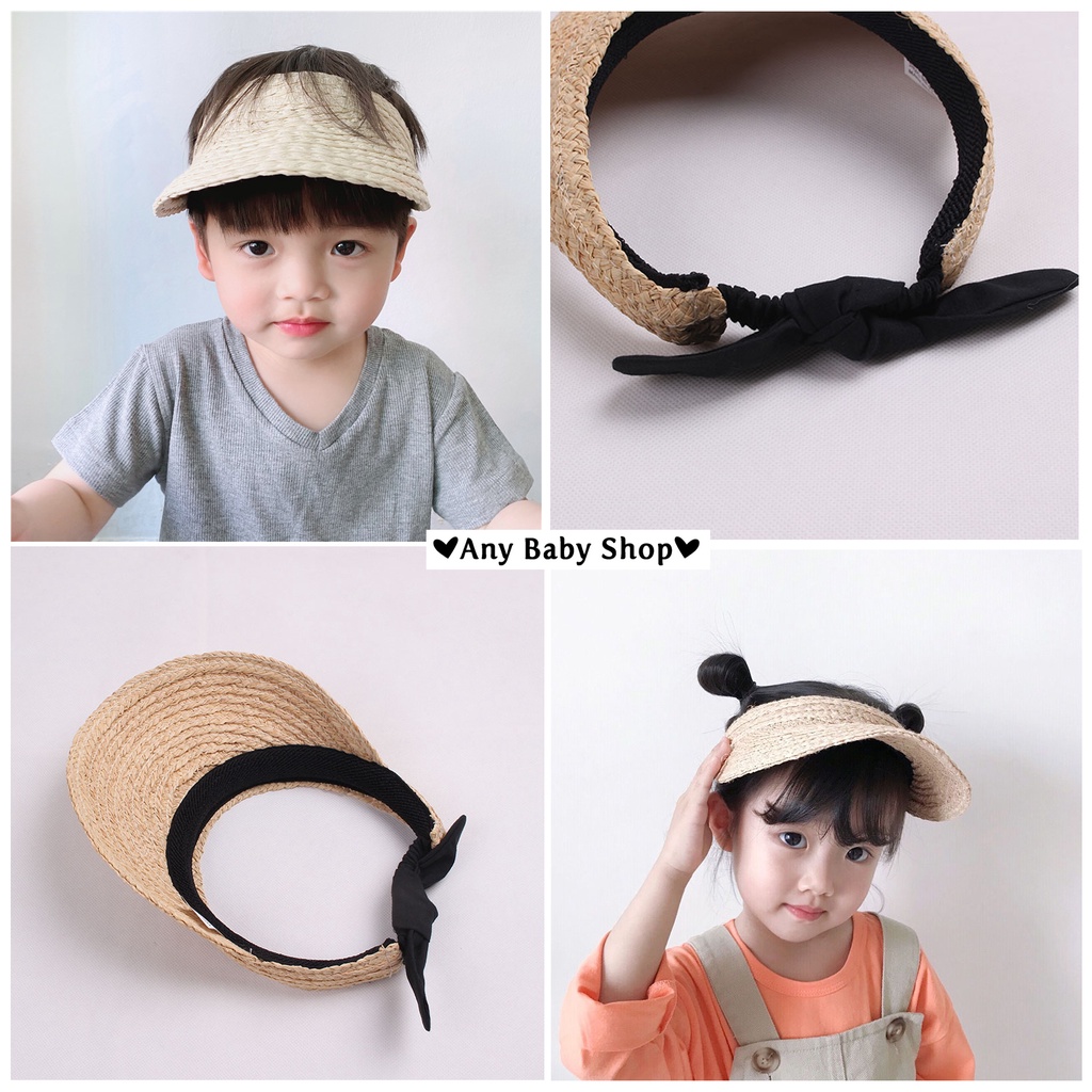Mũ cói lục bình đi biển nửa đầu cho mẹ và bé 2 màu cực xinh(hàng có sẵn) ❣❣