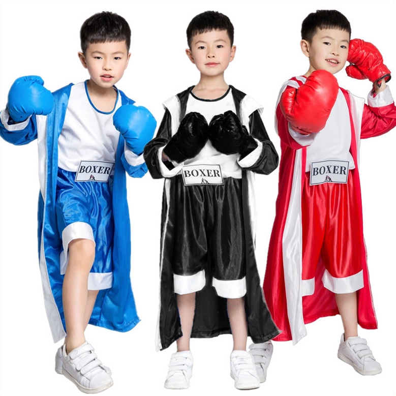 Bộ Quần Áo Tập Boxing Màu Đỏ Cho Bé