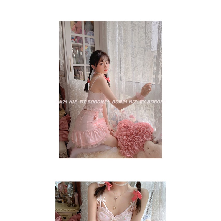 Áo Khoác Cardigan Mỏng Thắt Nơ + Áo Hai Dây In Hoa Chống Nắng Thời Trang Cho Nữ