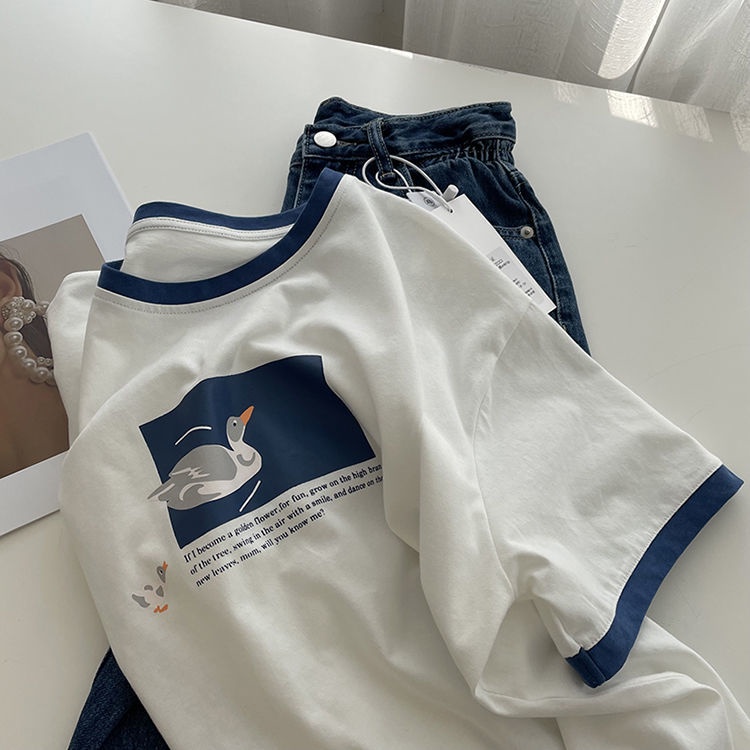 Áo Thun Tay Ngắn In Hình Sáng Tạo Phong Cách Hàn Quốc Mới