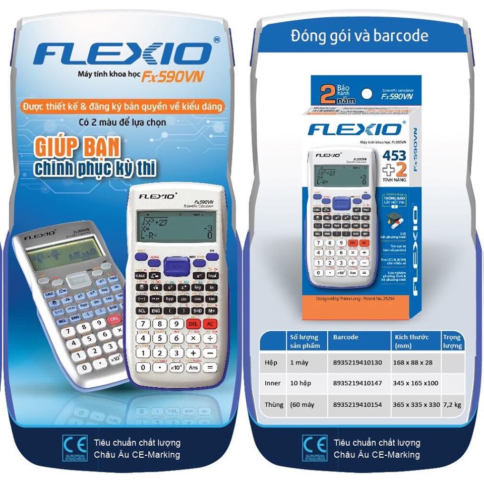 Máy tính khoa học Thiên Long FLEXIO Fx590VN Với 455 Tính Năng Cao Cấp (Hộp 1 Cái)