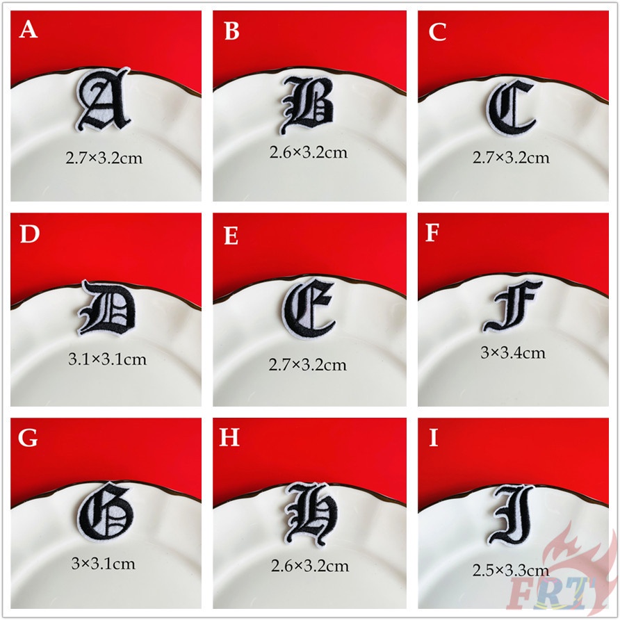 Miếng dán ủi quần áo hình chữ cái tiếng anh màu đen DIY