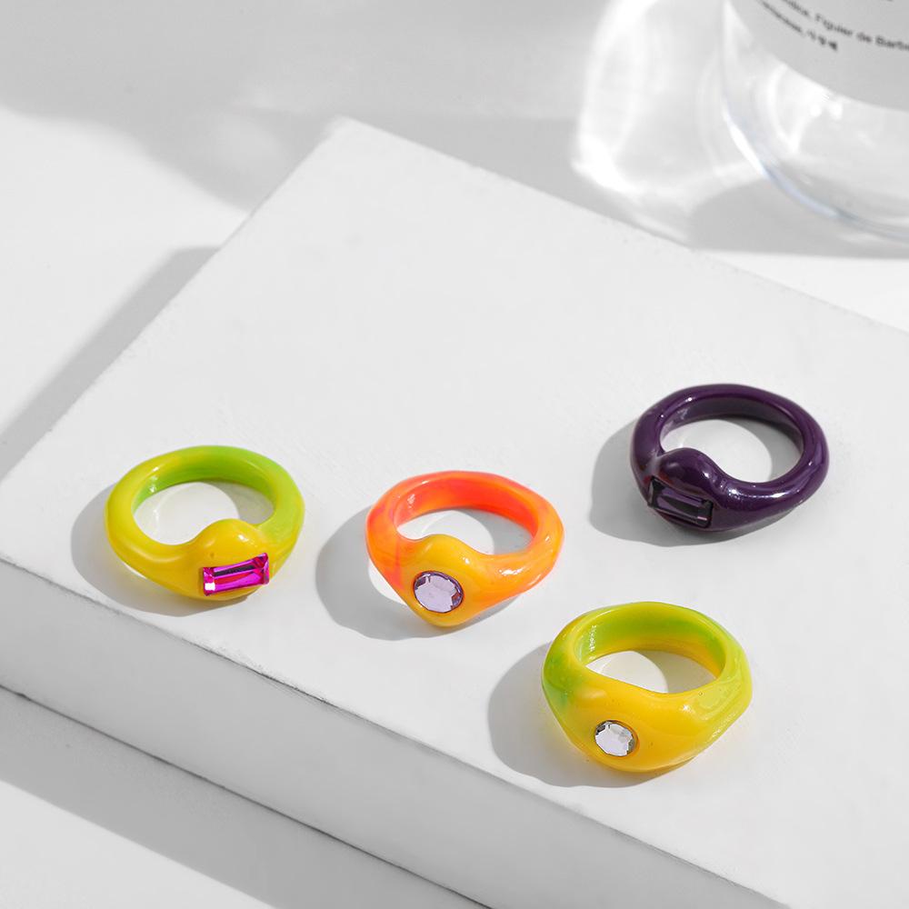 Nhẫn Nhựa Màu Kẹo Ngọt Thời Trang Hàn Quốc Cho Nữ