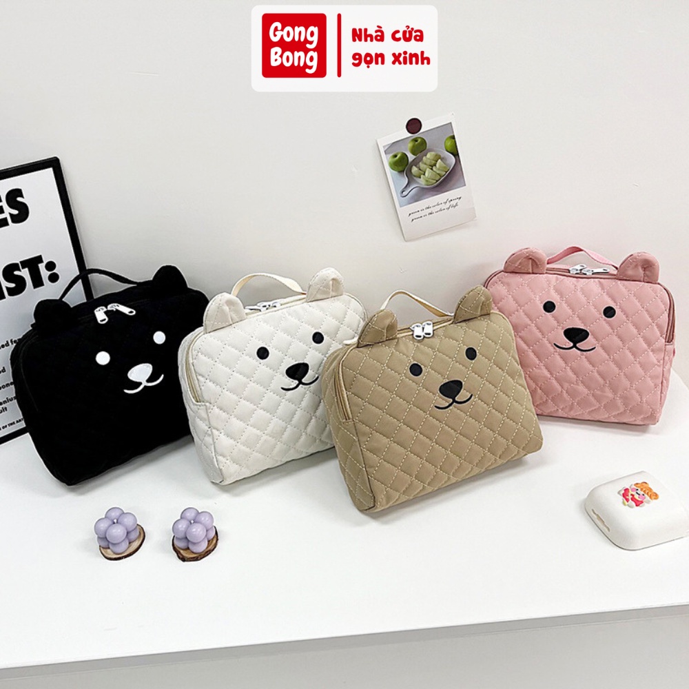 Balo đi học hình gấu cute cho bé chất liệu vải mềm có thể dùng đi học đi chơi du lịch có quai xách