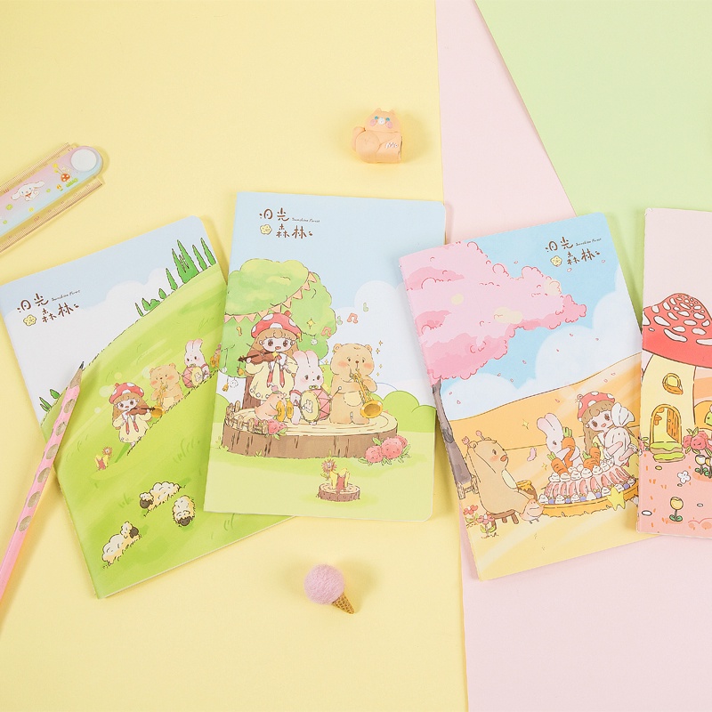 Vở may gáy B5/40 trang Guangbo - hình cô gái cùng những người bạn gấu và thỏ 60183-19