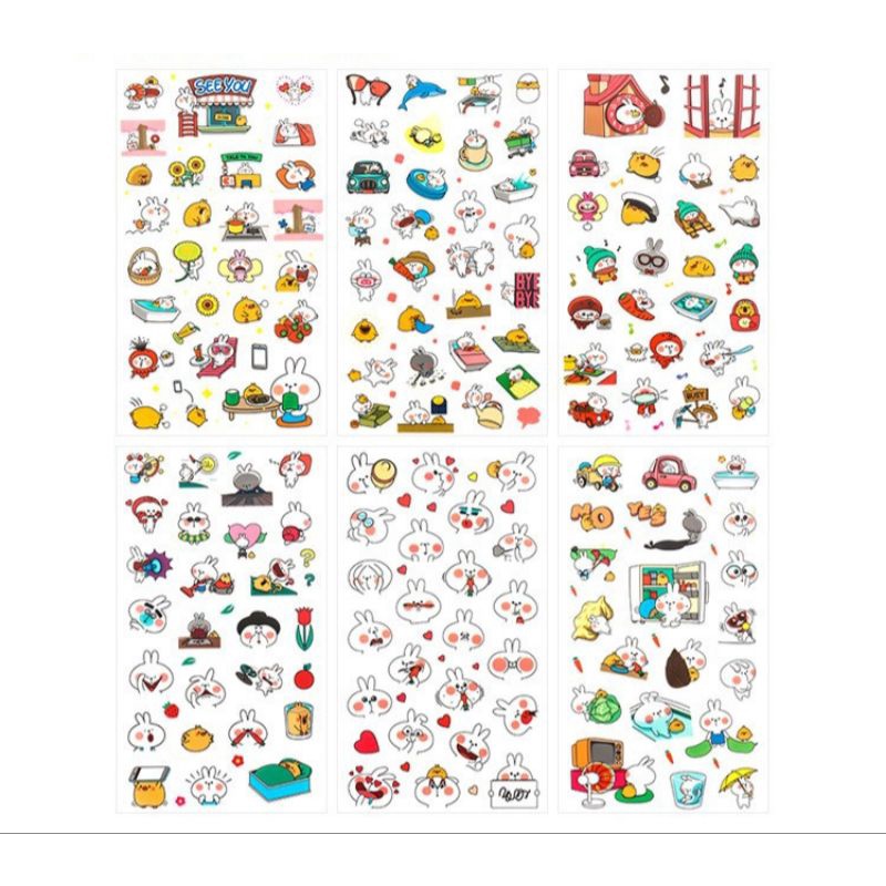 Sticker dán Thỏ Bunny 6 tờ