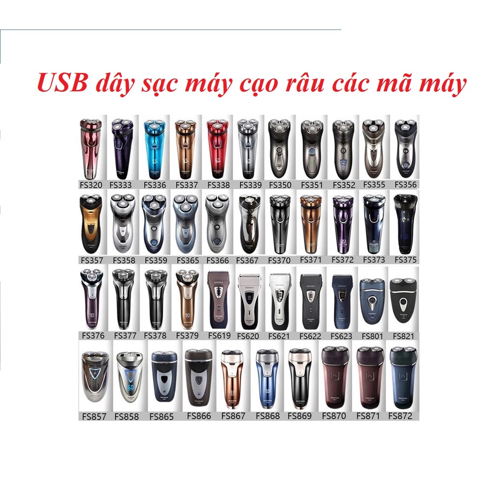 Usb dây sạc máy cạo râu các mã Flyco -máy Poree - máy dùng củ sạc