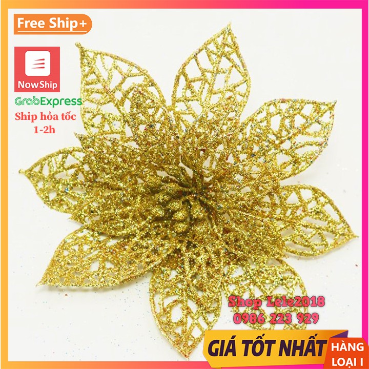 Hoa kim tuyến lưới 15cm loại đẹp trang trí cây thông Noel giáng sinh