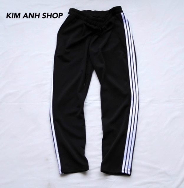 Quần Jogger Pants 3 sọc trắng đen Unisex nam nữ cao cấp