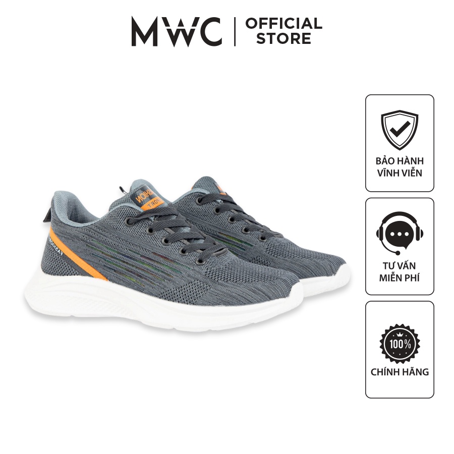 Giày MWC 5356 - Giày Thể Thao Nam, Giày Sneaker Vải Màu Đen Xám Năng Động Nam Tính