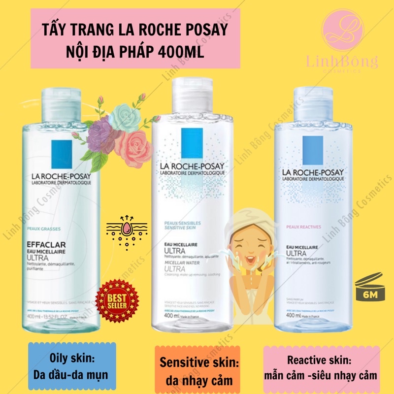 TẨY TRANG LA ROCHE - POSAY NỘI ĐỊA PHÁP CÁC SIZE