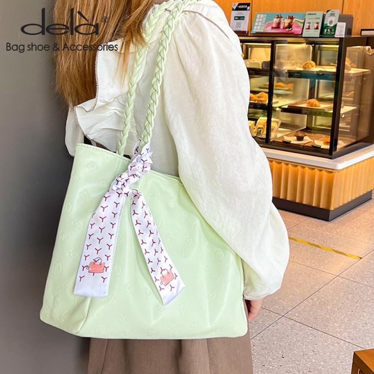 Dela Túi tote Đơn Đeo Vai Sức Chứa Lớn Mùa Thu Và Mùa Đông Tươi Mới Cho Nữ Sinh Đại Học