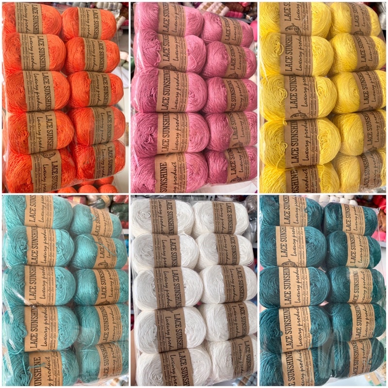 Sợi Lace Sunshine trơn móc áo 100gram