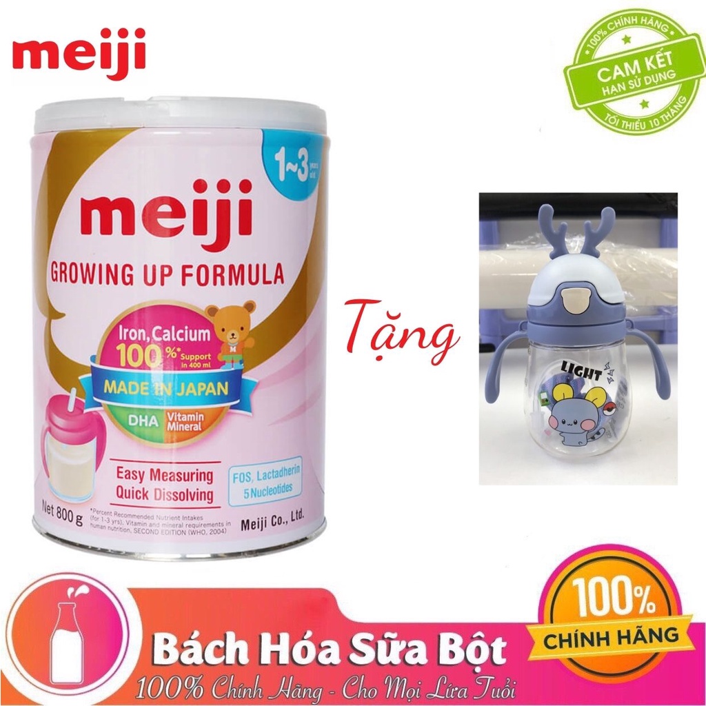 Sữa Bột Meiji Số 0-1/ Meiji Số1-3 (lon 800g) Tặng Bình Nước Sừng Hươu