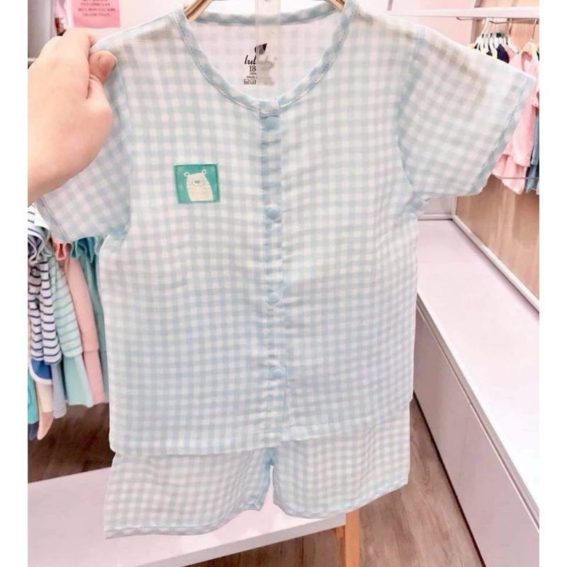 [Xả Hàng Lullaby] BỘ VẢI XÔ CHẤT MÁT-THOÁNG CÀI GIỮA CHO BÉ (Sz 6m-4y)