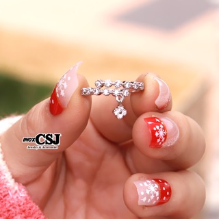 Nhẫn inox nữ đan chéo