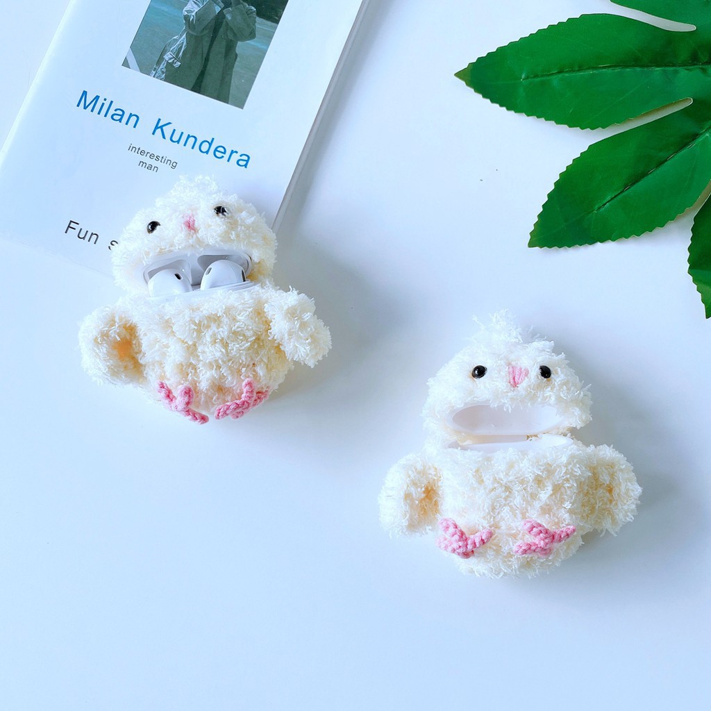 Airpods gen 2 cover soft cute plush chicken airpods case