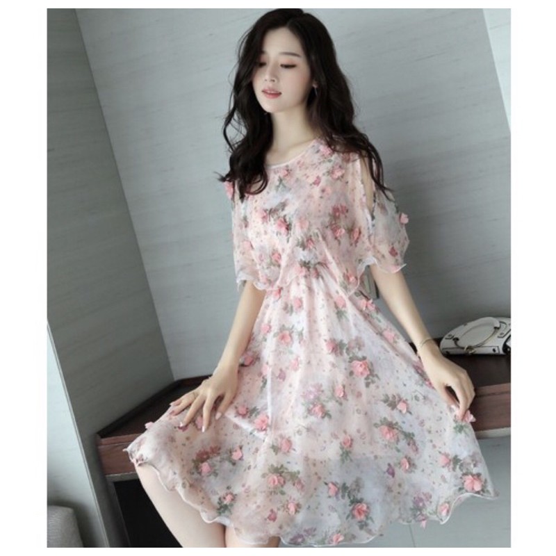 [Video Thật] Đầm Xoè Hoa Nổi Hồng Eo Thun Cao Cấp Chất Vơn Siêu Mát Đầm Váy Thiết Kế Phù Hợp Dạ Hội Du Lịch Cực Xinh | BigBuy360 - bigbuy360.vn