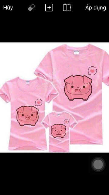 áo gia đình in hình heo xinh chất cotton mịn mát giá sĩ