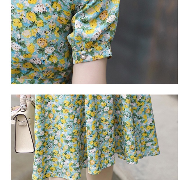 Váy xòe mẹ và bé gái cổ sơ mi kèm thắt lưng