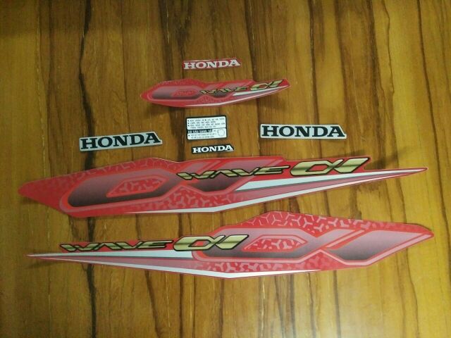 Bộ tem honda Wave A 2019 màu đỏ