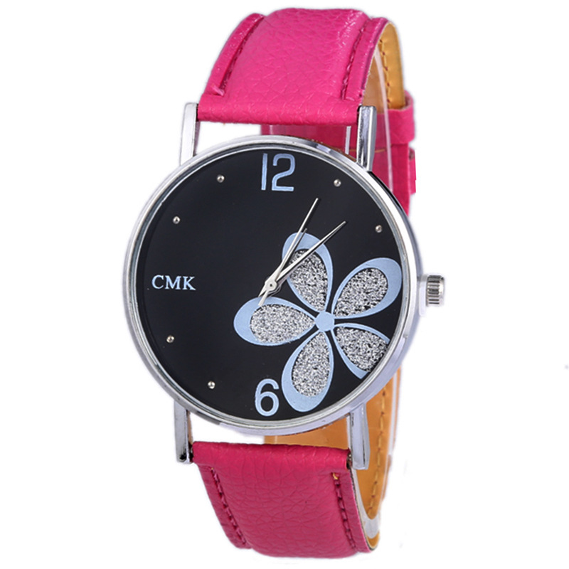 Fashion Women Quartz Watch Female Student Watches PU Strap Alloy Pattern Dial Simple Sports Wristwatch