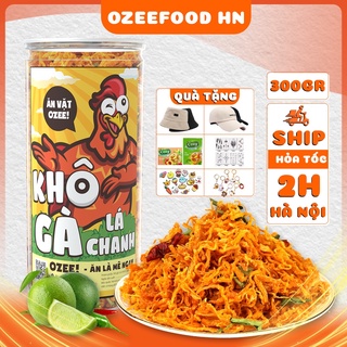 Khô gà lá chanh Ozee hộp 300g siêu ngon đồ ăn vặt Hà Nội