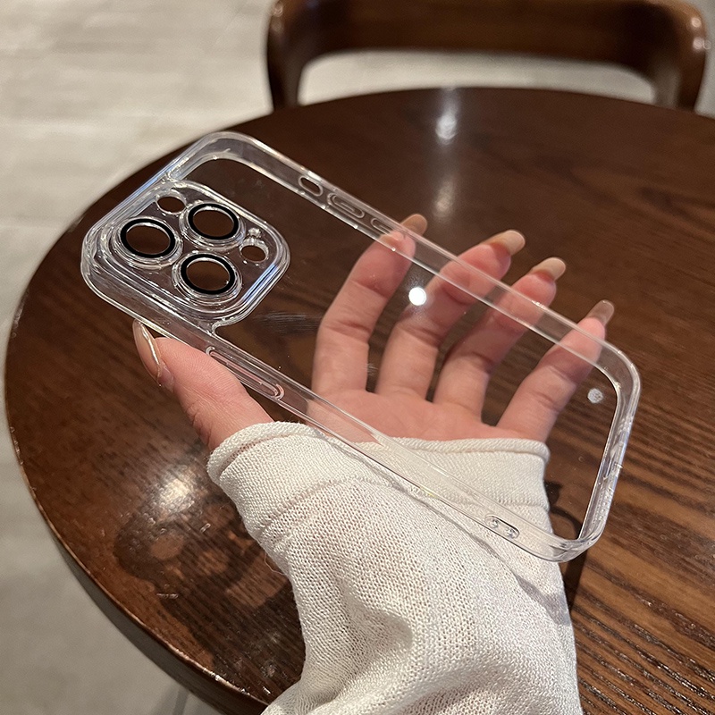 Ốp Điện Thoại Cứng Trong Suốt Chống Sốc HD Cho iPhone 13 12 11 Pro Max XS XR X 8 7 Plus + SE 2020