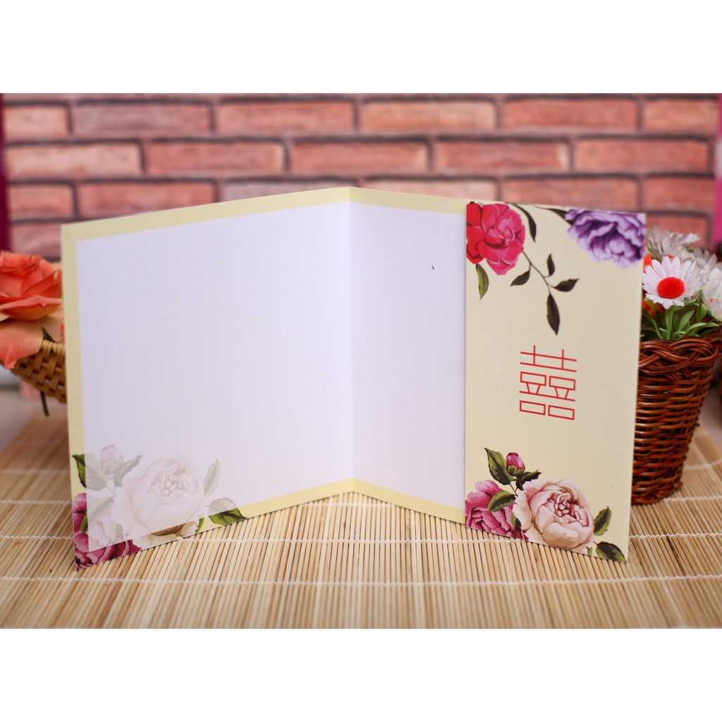 Ruột thiệp cưới hiện đại - thiệp vuông - gập ba