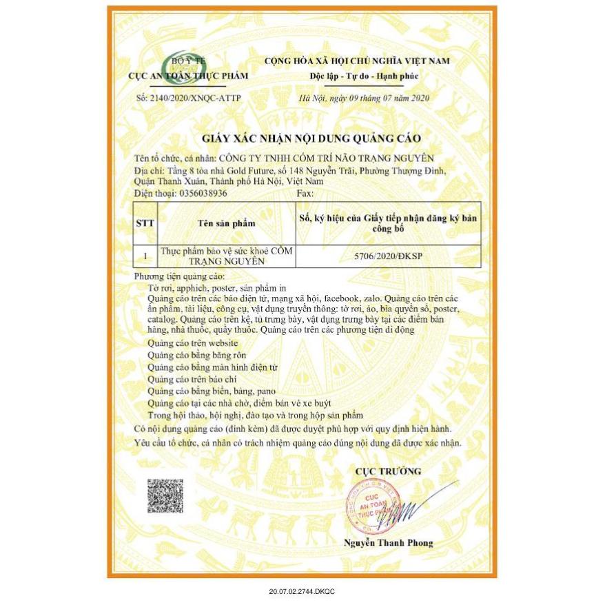 Cốm Trạng Nguyên – Hỗ trợ giảm tăng động, mất tập trung, tăng cường trí não cho trẻ thông minh, phản xạ nhanh (30 gói)