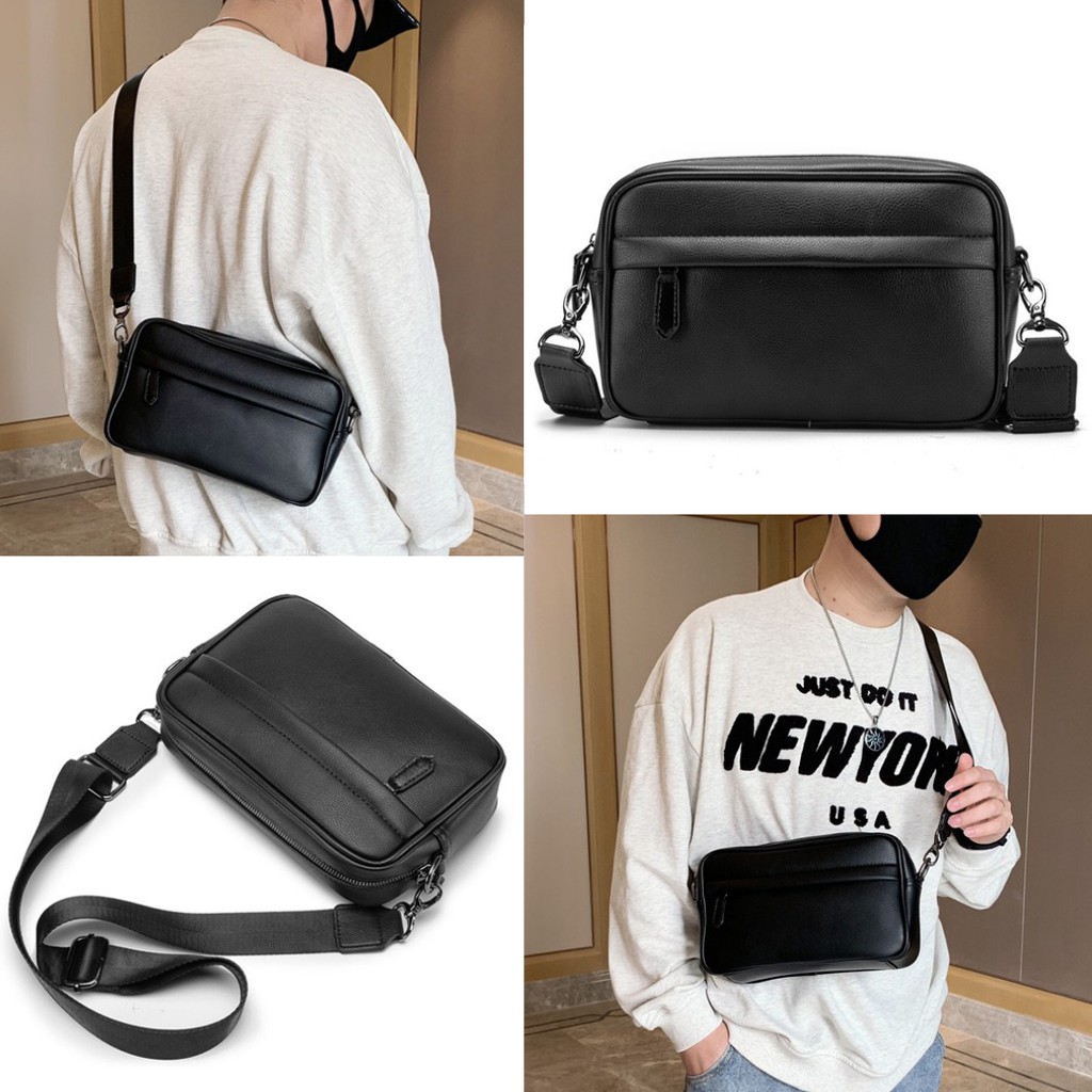 Túi đeo chéo 5191 Unisex W2P chất da PU cao cấp chống thấm nước chống bào mòn Ulzzang