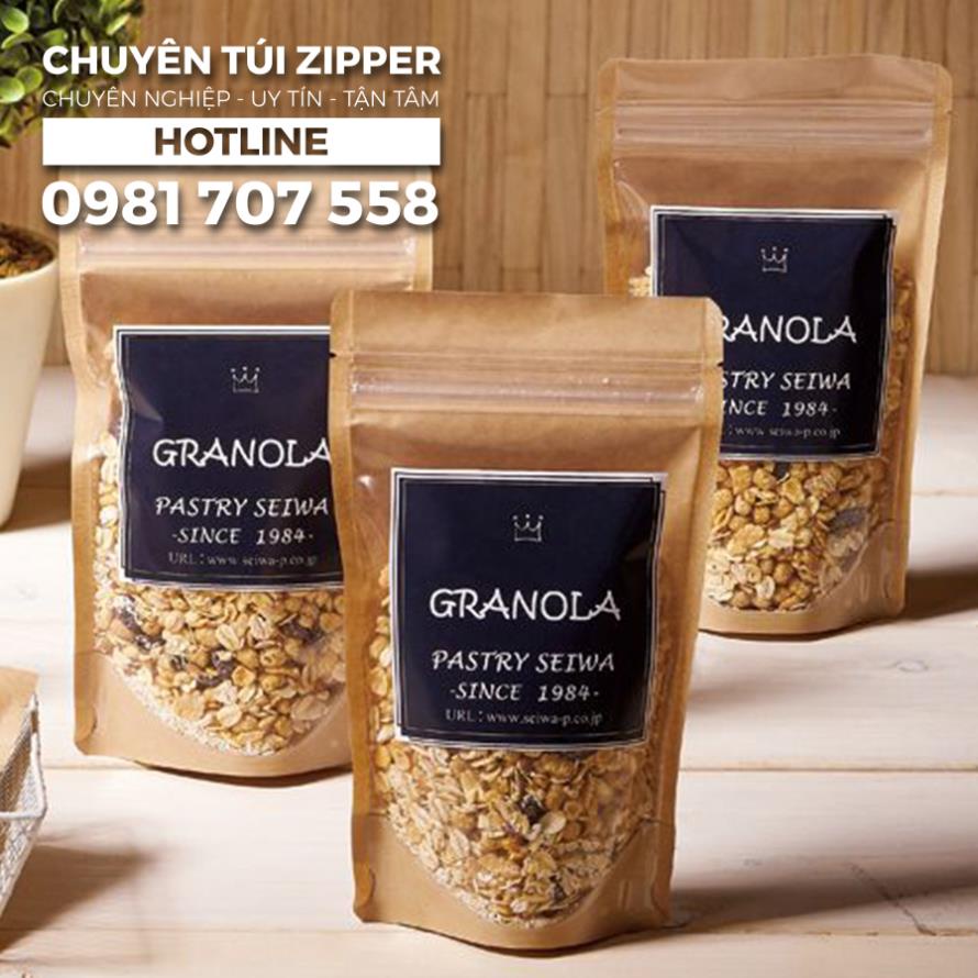 Túi Zip 18x26 1 Mặt Giấy 1 Mặt Trong Suốt Đáy Đứng - GIÁ TẠI XƯỞNG _ALY