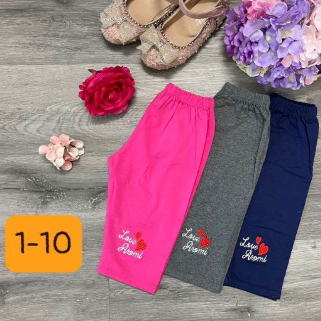 {10-18kg} Quần legging lửng bé gái size nhí chất cotton loại đẹp -S222