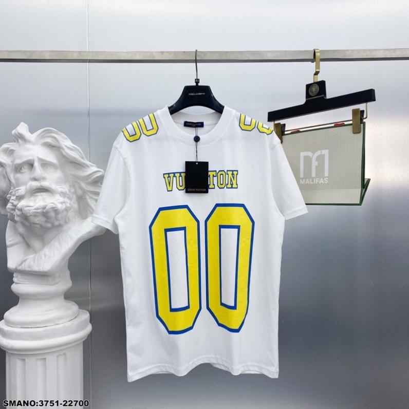 Áo Thun Nam LV Chữ Trắng Siêu Net - Áo Phông Nam LV In Số Siêu Đẹp