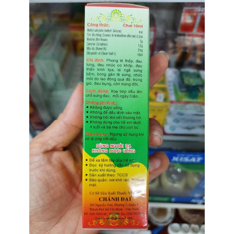 Dầu Nóng Xoa Bóp Chánh Đại⚡CAM KẾT CHÍNH HÃNG⚡chai 10ml