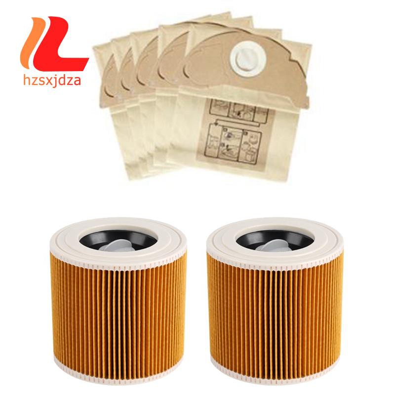 Hepa Filters + Dust Bags for Karcher WD2250 A2004 A2054 MV2 WD2