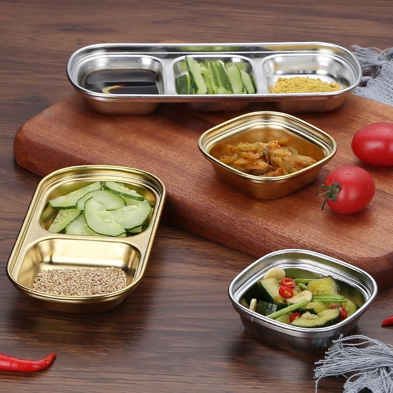 Chén Đựng Gia Vị Bằng Thép Không Gỉ 304 Gồm 1/2/3/4 Ngăn Tiện Dụng