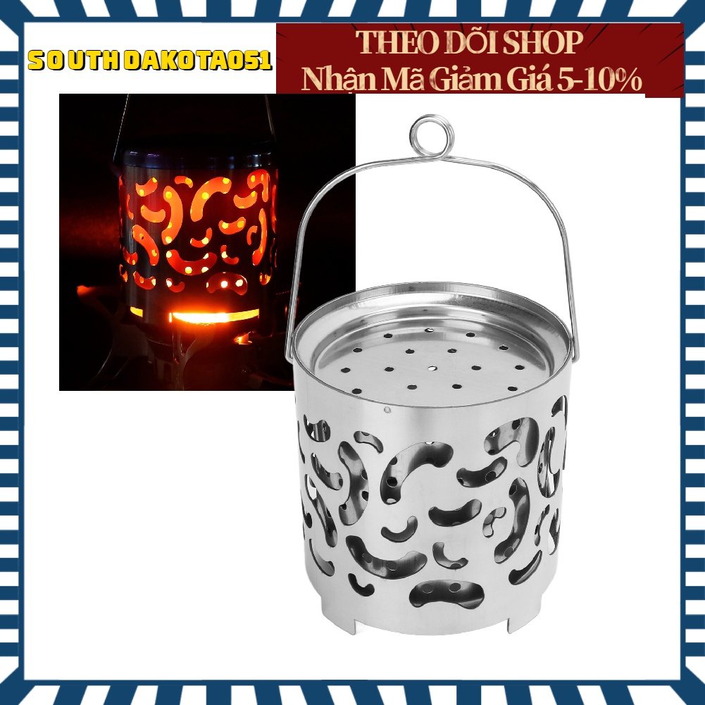 [Hàng HOT] Lò Sưởi cắm trại ngoài trời Mini bằng thép không gỉ đa chức năng di động - Lò Sưởi Ấm Bằng Ga【Southdakota051】