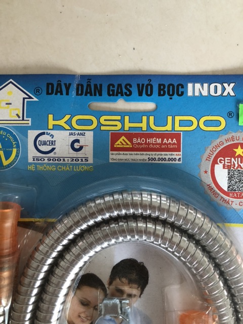 Dây dẫn gas vỏ bọc inox KOSHUDO (bảo hành 3 năm)