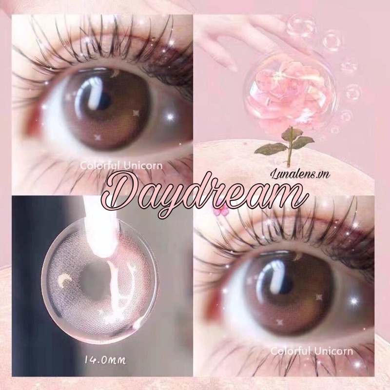 KÍNH ÁP TRÒNG MÀU HỒNG NÂU DAYDREAM SIÊU ÊM SIÊU MỀM NỘI ĐỊA TRUNG QUỐC - CÓ ĐỘ CẬN